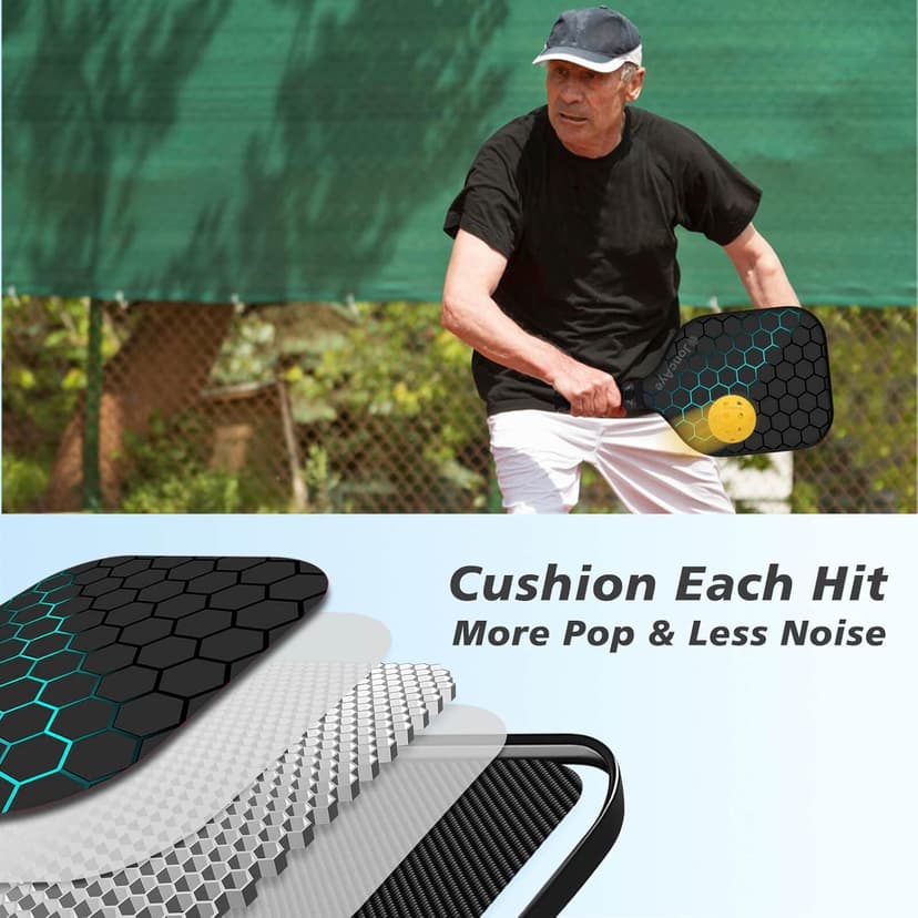 JoncAye Pickleball-Paddles-Set of 4 or 2 Rackets with Balls and Bag, USAPA Approved Pickle-Ball Equipment with Accessories, Fiberglass Graphite Pickleball Racquet Set for Men, Women, Kids, Adults