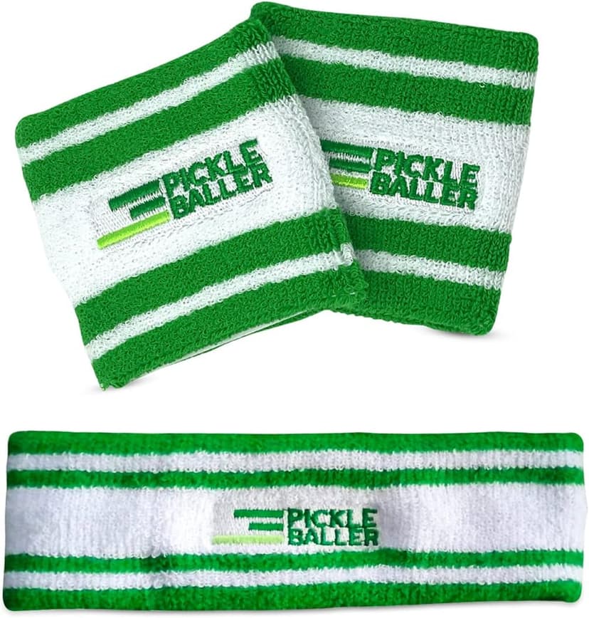 Sweatbands Pickleball Golf Tennis Great Gift or for Your Sports or Team Wristband Sports Band Set Including Towel Wrist and Head Sweatbands