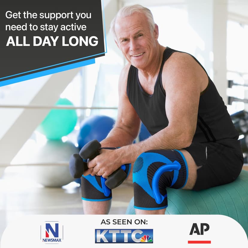 DR. BRACE ELITE Knee Brace with Size Stabilizer (2 Pack) Knee Brace for Women & Men, Workout, Sports, Daily Knee Compression Sleeve for Maximum Knee Pain Support & Fast Recovery (Neptune, Large)