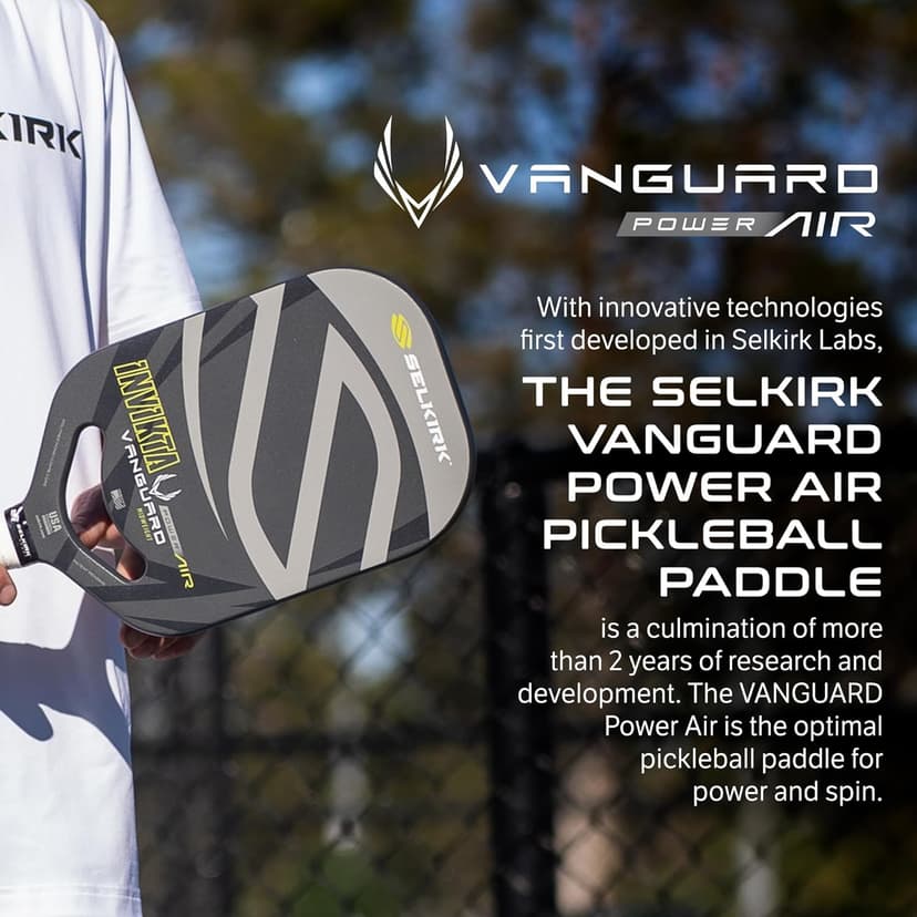 Selkirk Sport Vanguard Pickleball Paddle | Choose The Vanguard Power Air, Vanguard Pro or The Vanguard Control | Carbon Fiber Pickleball Paddles | 360 Proto Molding & Flexfoam Perimeter