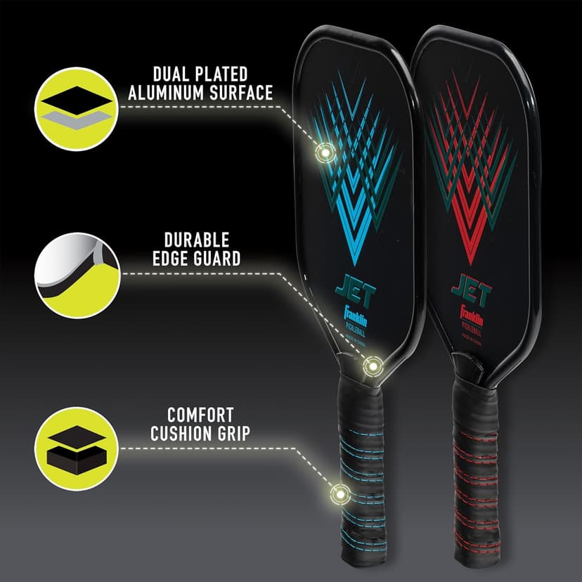 Franklin Sports Beginner Pickleball Sets - 2 + 4 Player Sets - Aluminum Paddles + X-40 Pickleballs - USA Pickleball (USAPA) Approved