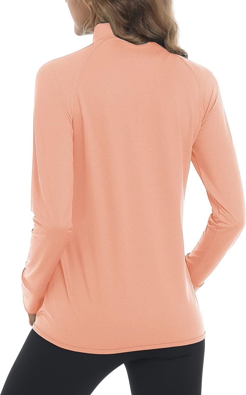 MAGCOMSEN Women's UPF 50+ Lightweight Athletic Jacket Sun Protection Full Zip Long Sleeve Shirts Hiking Outdoor Pockets