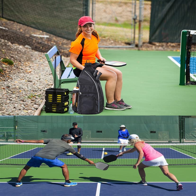 Pickleball Bag - Pickleball Bags for Women Men - Pickleball Backpack - Travel Pickleball Paddle Case, Pickle Ball Bag for Pickleball Paddle Tennis Racket, Protable Pickleball Sling Bag