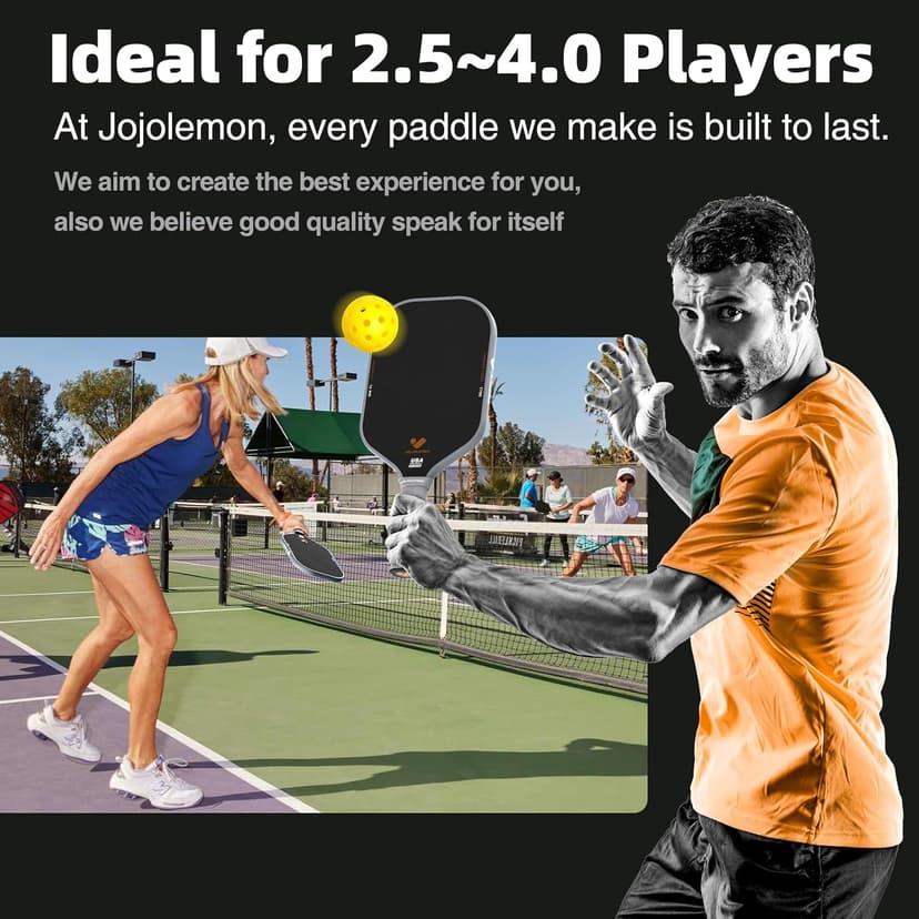 Pickleball Paddles, Carbon Fiber Pickleball Paddle with a 16mm Shark Power Polymer Core, The Pickleball Rackets Designed for Ultimate Spin & Consistency