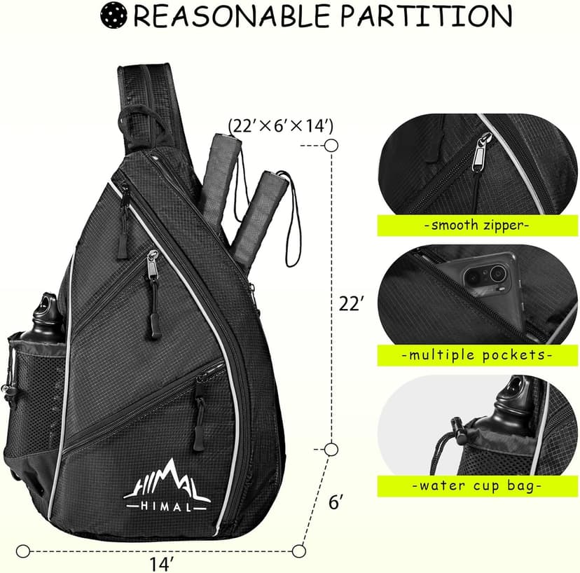 Himal Pickleball Bag Adjustable, Pickleball Backpack with Water Bottle Holder for Men and Women