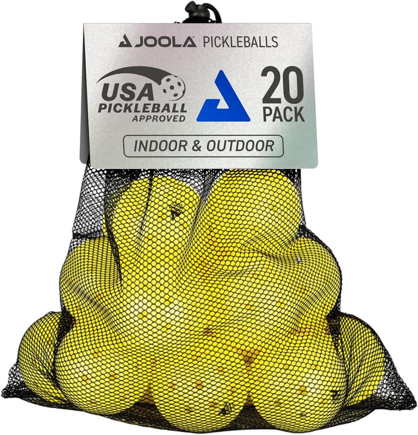 JOOLA Primo Pickleball Balls - Tournament Indoor and Outdoor Pickleball Balls - USAPA Approved - Ideally Weighted and Precision Crafted 40 Hole Design Official Size - Choose 4, 20, 100 Pack