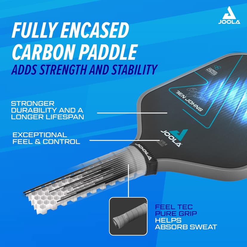 JOOLA Professional Pickleball Paddles – Charged Surface Technology for Power & Feel – Select Perseus or Hyperion Shape – Fully Encased Carbon Fiber – USAP Approved – Well Balanced w/Pop & Control