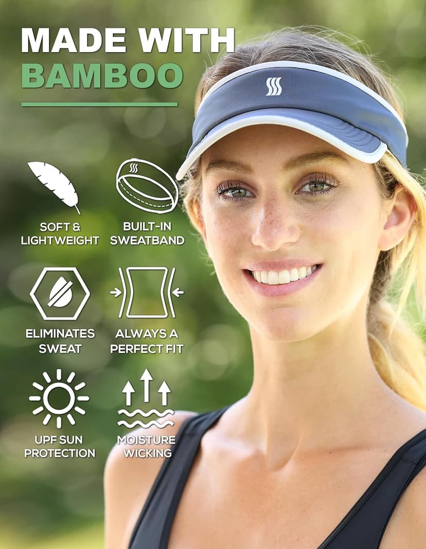 SAAKA Sport Visor for Women. Soft, Stretchy, Lightweight & Adjustable. Running, Tennis, Golf & Sports.