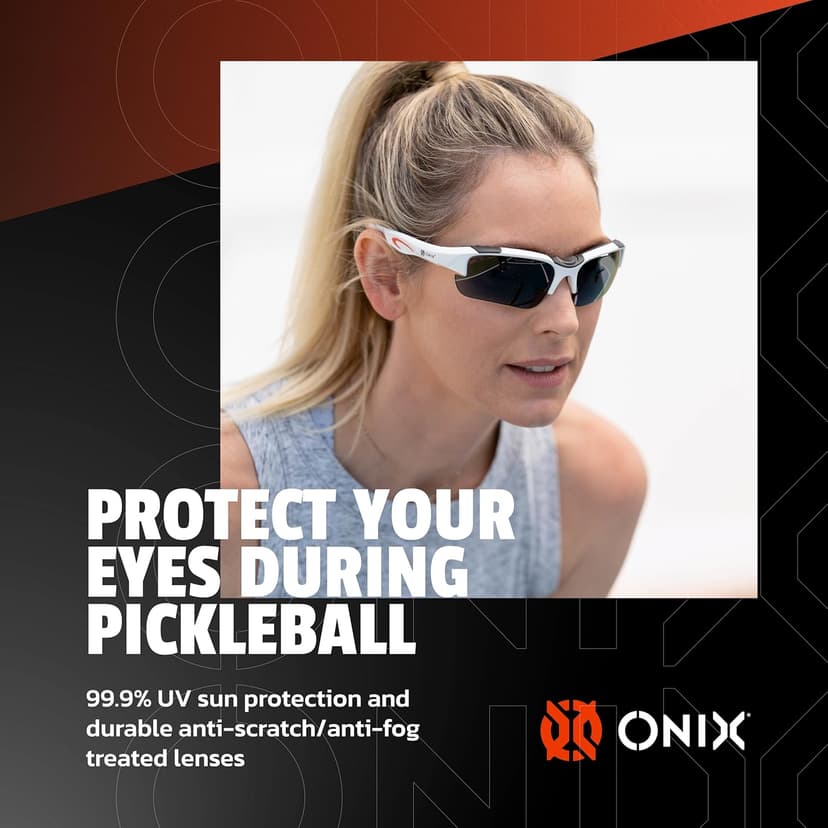 ONIX Pickleball Falcon Eyewear Sun Protection Non-Slip Nose Piece Modern and Lightweight Secure Design
