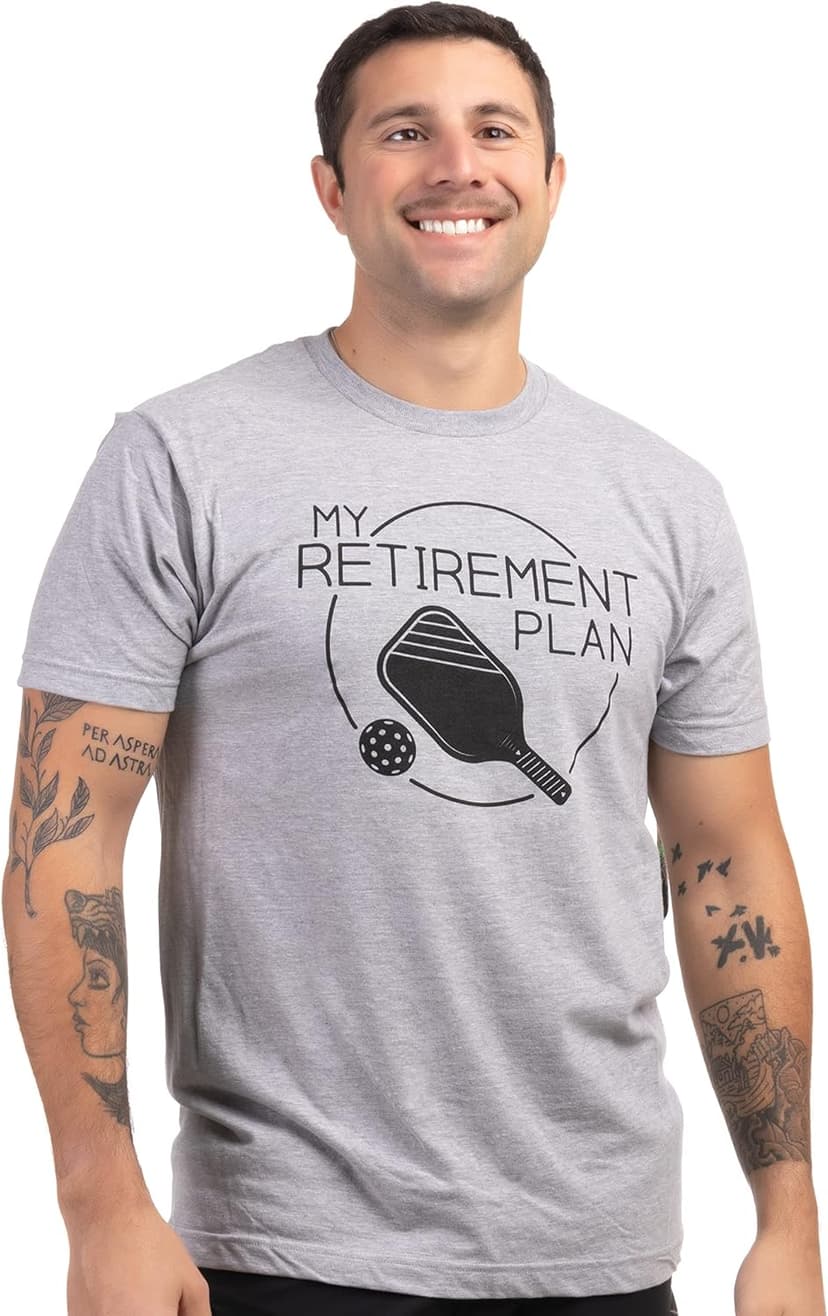 My Retirement Plan: Pickleball | Funny Pickle Ball Player Retiree Paddle Joke T-Shirt for Men Women