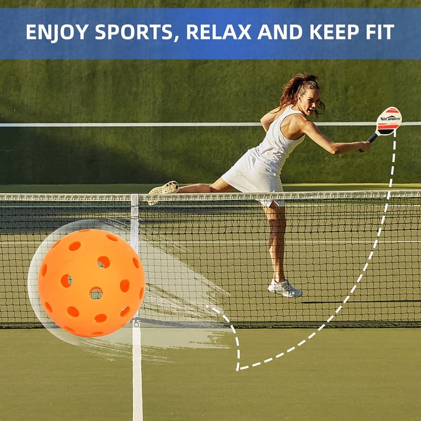 Wooden Pickleball Paddles Set 2 - Win SPORTS Beginner Racket,Pickle Ball Paddles with 2 Paddles,4 Balls and 1 Carry Bag,Durable and Classic (Choose Black and Wooden Version)