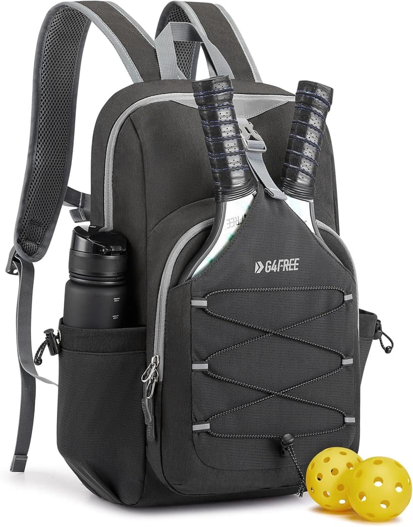 G4Free Pickleball Bag, Pickleball Backpack for Women and Men, Padel Bag Fits 2 to 4 Paddles, Gifts for Pickleball Lovers