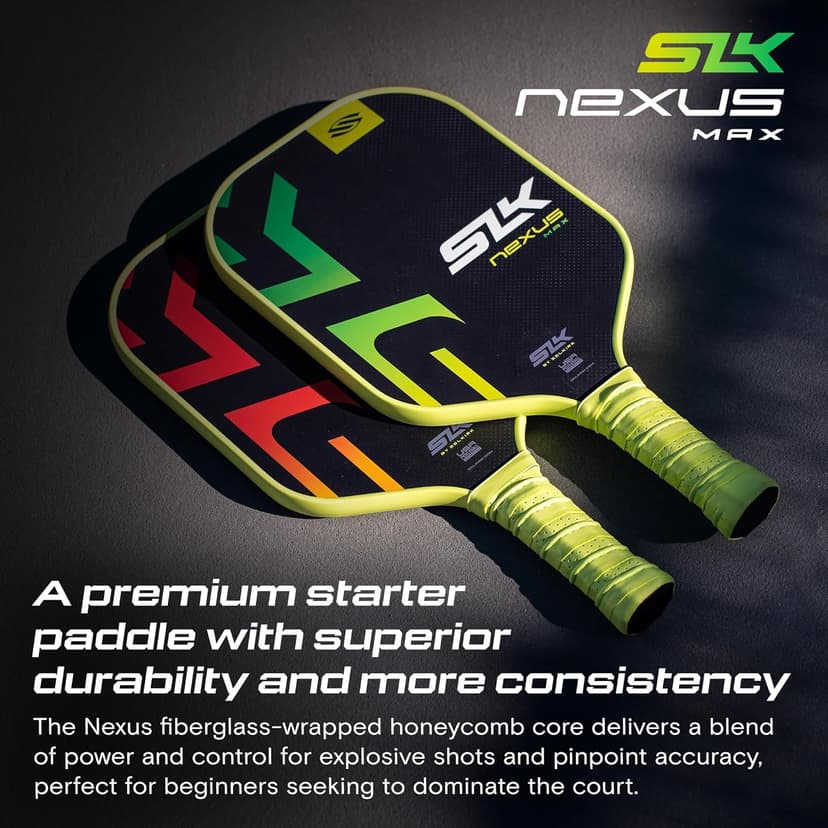 2025 SLK Nexus Pickleball Paddle | SpinFlex Surface and Graphite Pickleball Paddle Face | 13mm SX4 Polymer Core for Ultimate Consistency
