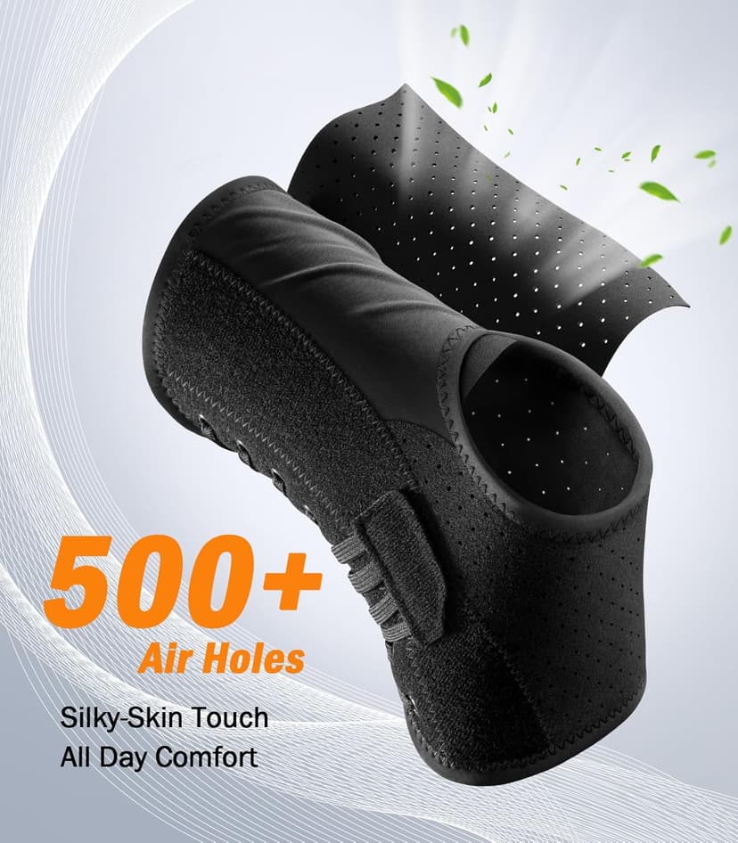 Slim-Fit Ankle Brace for Sprained Ankle, Quick Lace Up Ankle Support for Women Men With 2 Auto-Shaped Pads, Air Fabric Cool Ankle Stabilizer for Injury Recover, Running,Sports, M(12”-13”)
