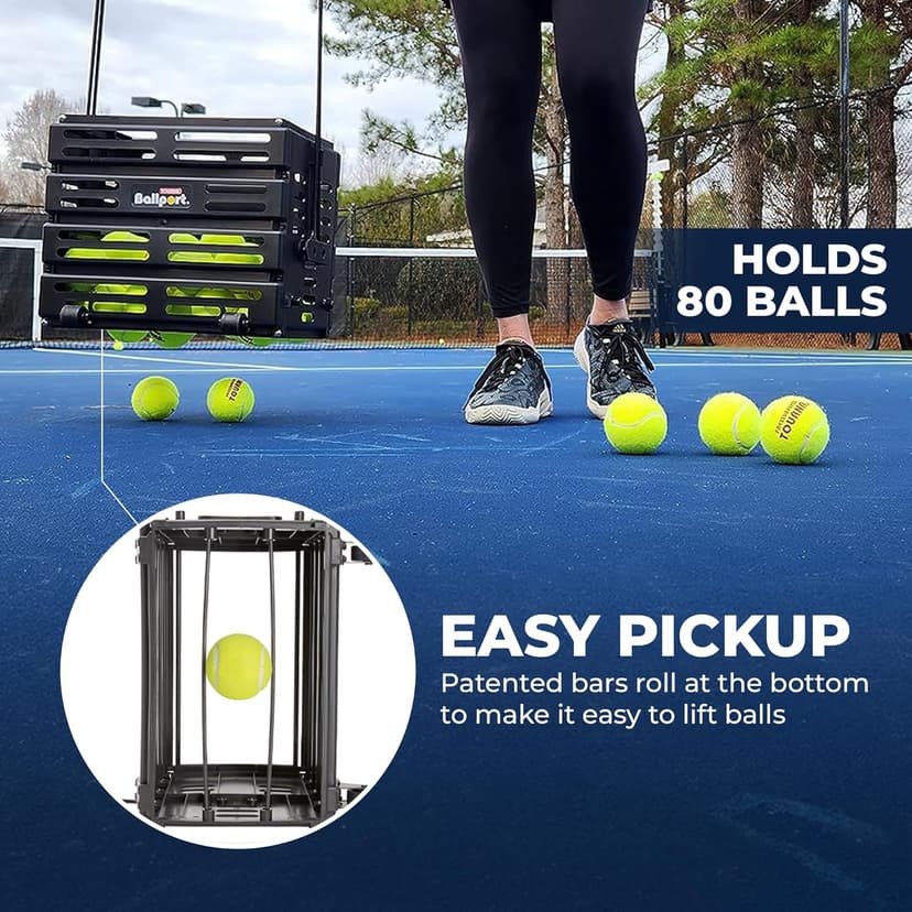 Tourna Ballport Deluxe Tennis Ball Hopper with Wheels