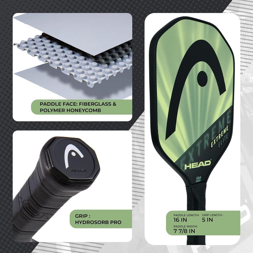 Head Extreme Elite Fiberglass Paddle with Honeycomb Polymer Core & Comfort Grip