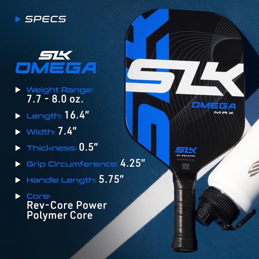 Selkirk Sport SLK Omega Pickleball Paddle | Carbon Fiber Pickleball Paddle | USAPA Approved