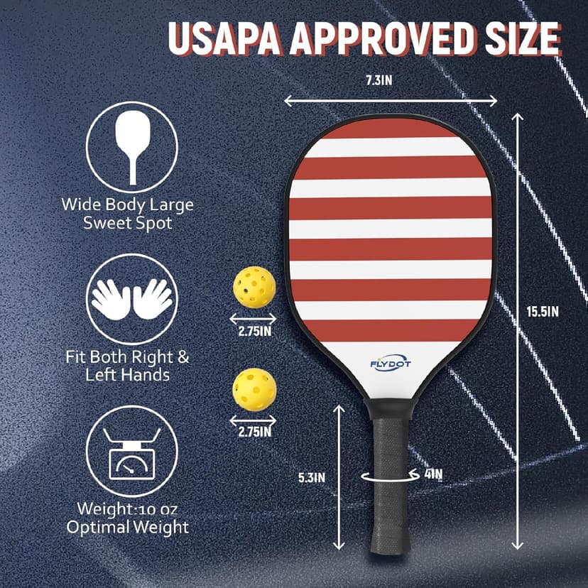 Pickleball Paddles Set of 4,USAPA Approved,4 Indoor&Outdoor Pickleball Balls, Carrying Bag, 4 Cooling Towels,4 Pack Paddles,Pickleball Paddles Pack Gifts for Beginner&Pro
