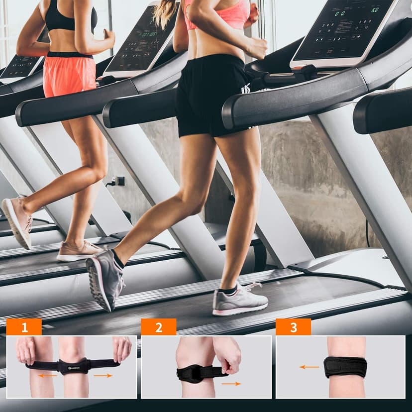 CAMBIVO 2 Pack Knee Braces for Women and Men, Patella Knee Support Strap, Basketball, Running, Hiking, Volleyball, Tennis, Squats