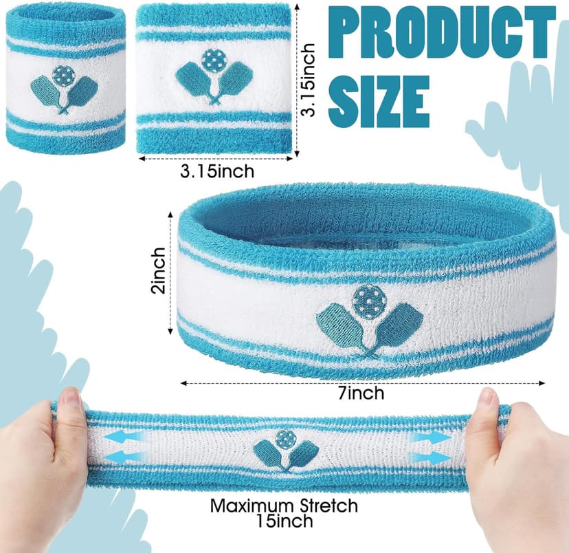 3 Pcs Dink Ball Gifts Set Headband Wristband Gift Set Accessories for Woman Men Fun