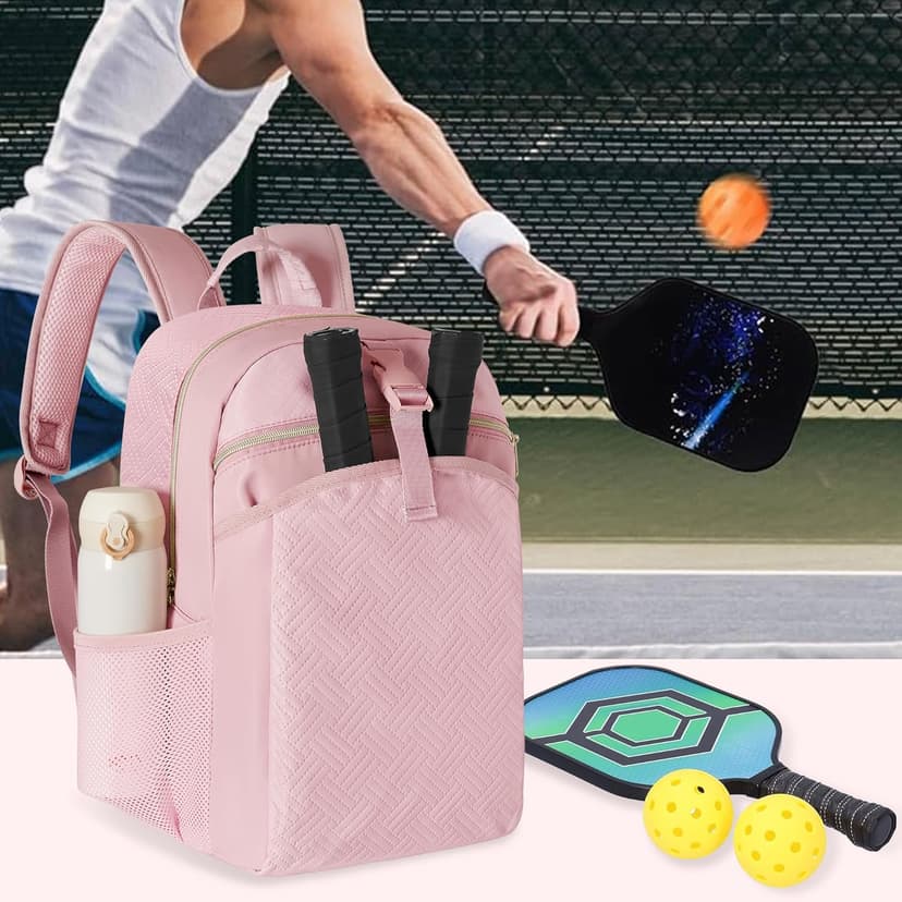 Pickleball Bag Backpack for Women Holds 4 Paddles, Large Pickle Ball Bag Pickleball Paddle Backpack for Men