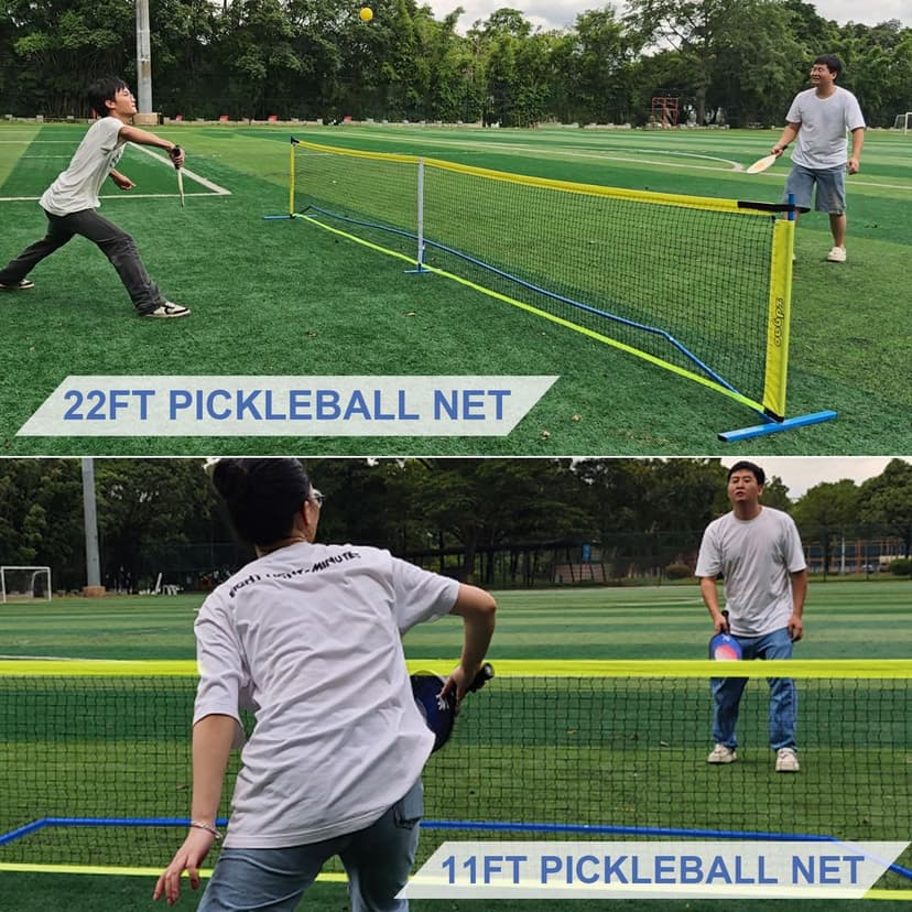 Zdgao Portable Pickleball Net for Driveway, 22 FT Regulation Size & 11 FT Half Court Size Pickle Ball Net with Pickleballs and Carry Bag, 2 in 1 Pickle Ball Net Set for Backyard