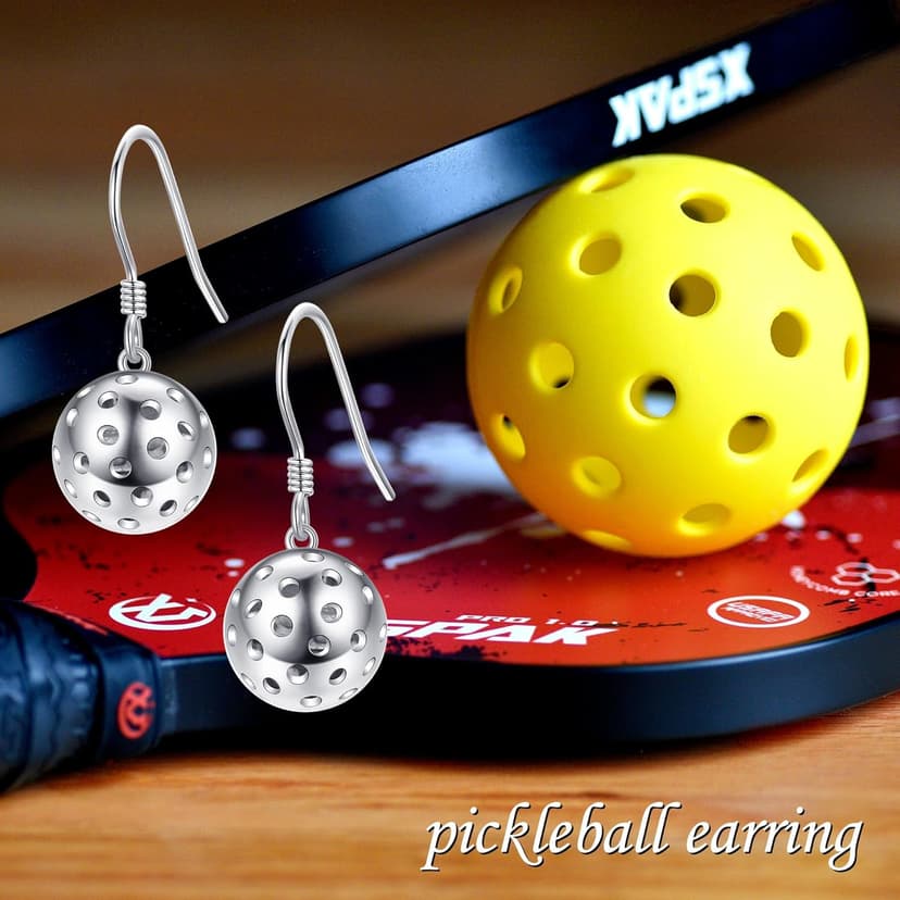 Sterling Silver Hypoallergenic Pickleball, Clarinet, Hockey, Basketball, Baseball, Roller Skating Earring - Music and Sport Jewelry Gifts for Women, Mother, Sport Lover