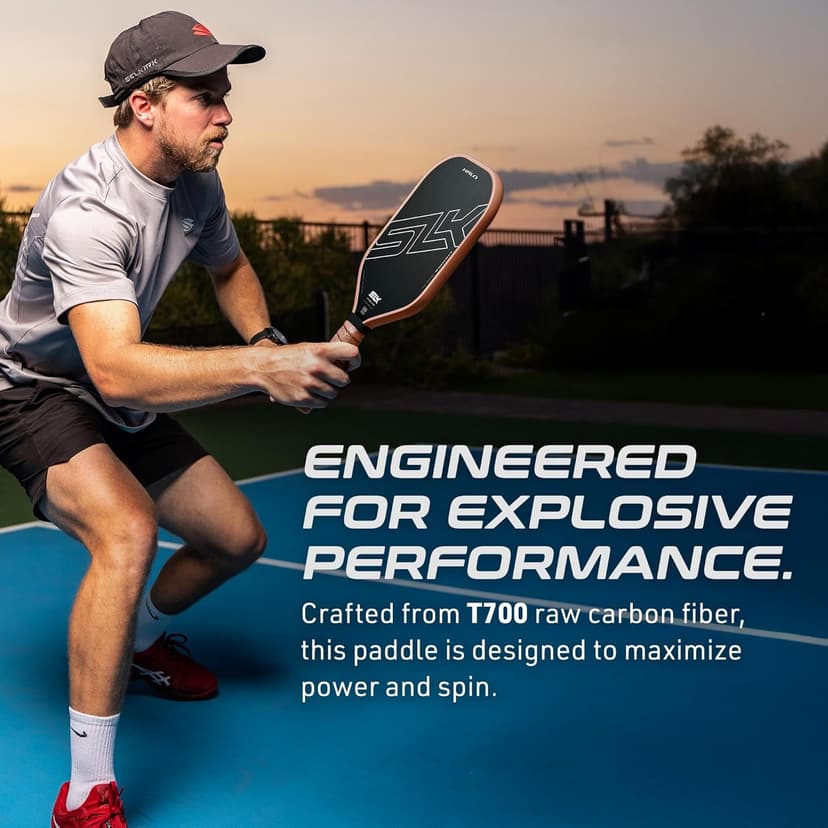 Selkirk Sport SLK Halo Raw Carbon Fiber Pickleball Paddle | Designed in The USA | Choose from The T700 Raw Carbon Fiber Power, The 18k Ultraweave Control, or The Kevlar Linkweave Thermoformed Pro