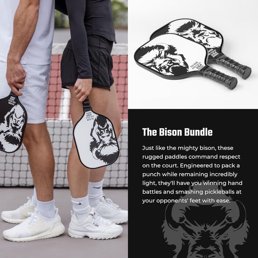 Carbon Graphite Pickleball Paddles - Lightweight Pickleball Rackets | Honeycomb Composite Core Improves Pickle Ball Placement and Increases Power | Durable Unibody Construction
