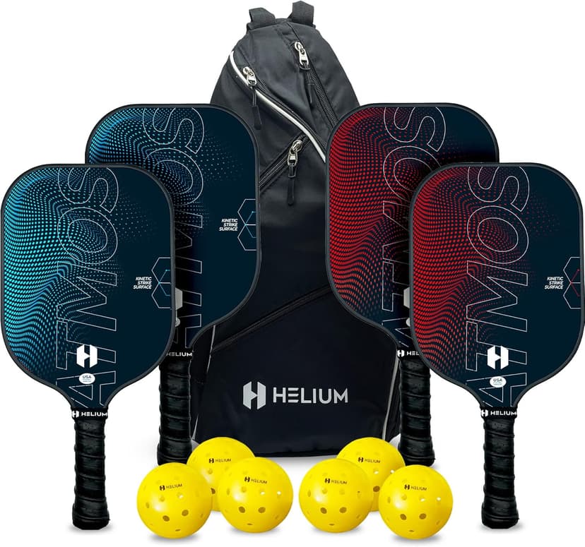 Helium Pro Carbon Fiber Pickleball Paddles - USAPA Certified - High-Spin Texture, Lightweight Honeycomb Core
