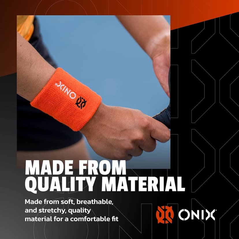ONIX Sweat Absorption Pickleball Wristbands - Keep Sweat Away and Focus on Your Game Made from Quality Materials for Any Workout
