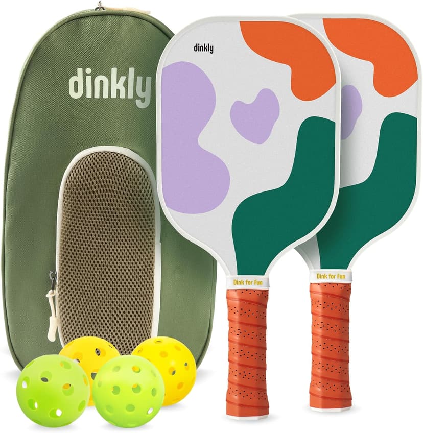 Pickleball Paddles Set of 2/4- USAPA Approved Graphite/Fiberglass Pickleball Racket, 2 Pickleball Rackets, 4 Balls and 1 Portable Carry Bag, Aesthetic Pickle Ball Set for Men Women Beginners