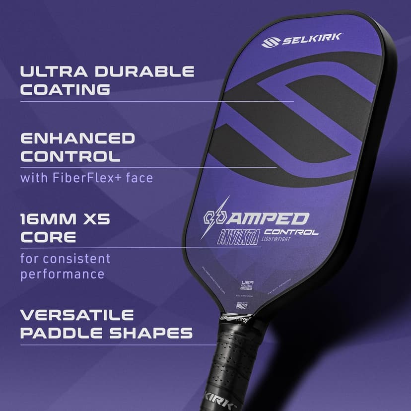 Selkirk Sport Amped Pickleball Paddle | Assembled in The USA | Amped Control or Amped Pro Fiberglass Pickleball Paddle | Unrivaled Precision & Control