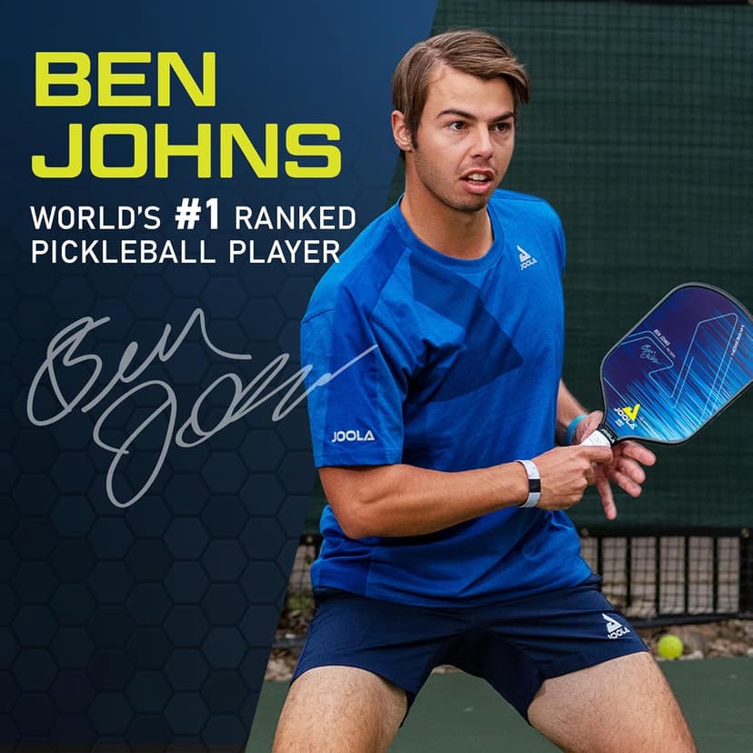 JOOLA Ben Johns Hyperion Pickleball Paddle - Carbon Surface & Sure-Grip Elongated Handle - Increased Power and Spin - Carbon Fiber Pickleball Paddle - Honeycomb Polypropylene Core - USAPA Approved