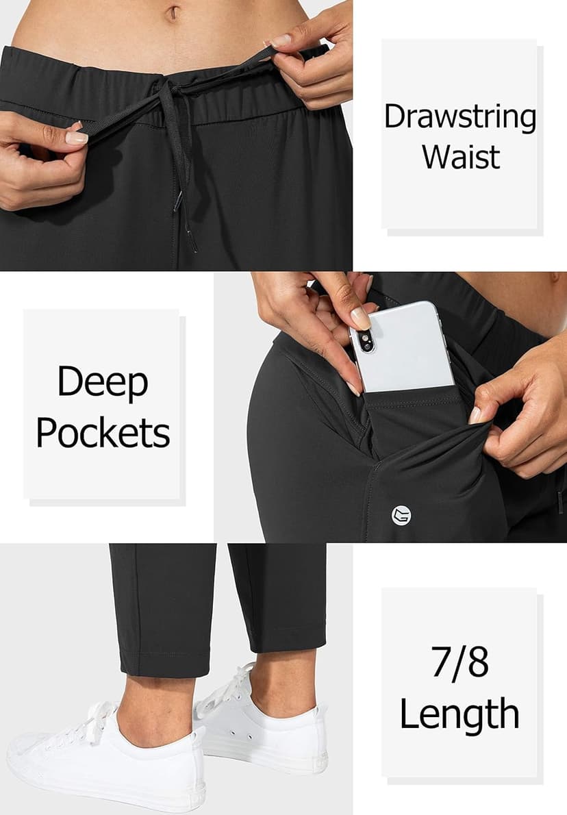 G Gradual Women's Pants with Deep Pockets 7/8 Stretch Ankle Sweatpants for Golf, Athletic, Lounge, Travel, Work