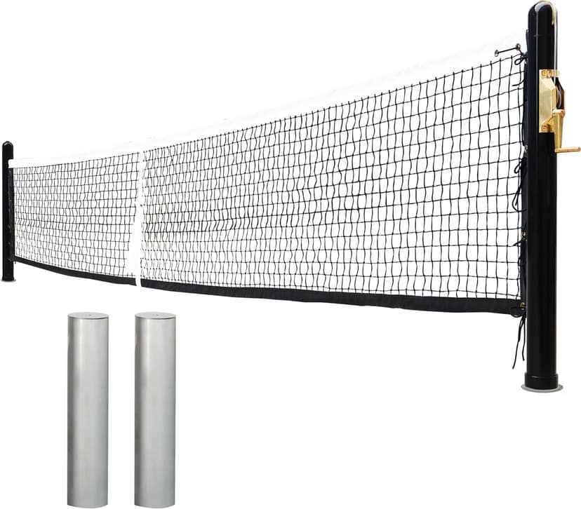 In-Ground Pickleball Net System,Pickleball Set with Net,Heavy-Duty, Regulation Size,Brass Winder, Galvanized Sleeves,Tournament-Grade for Outdoor & Indoor Courts