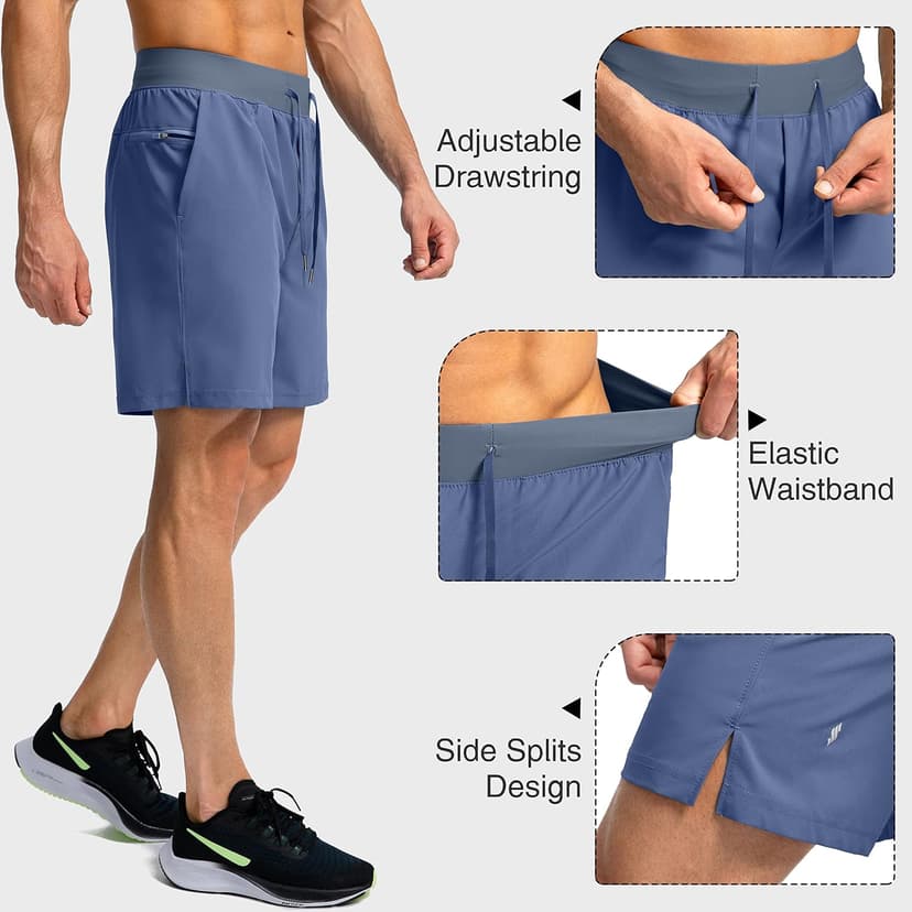 Men's Running Shorts with Zipper Pockets 7"/ 5" / 9" Lightweight Quick Dry Basketball Gym Workout Athletic Shorts for Men