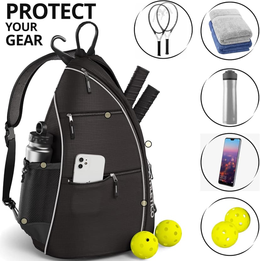 Athletico Sling Bag - Crossbody Backpack for Pickleball, Tennis, Racketball, and Travel for Men and Women