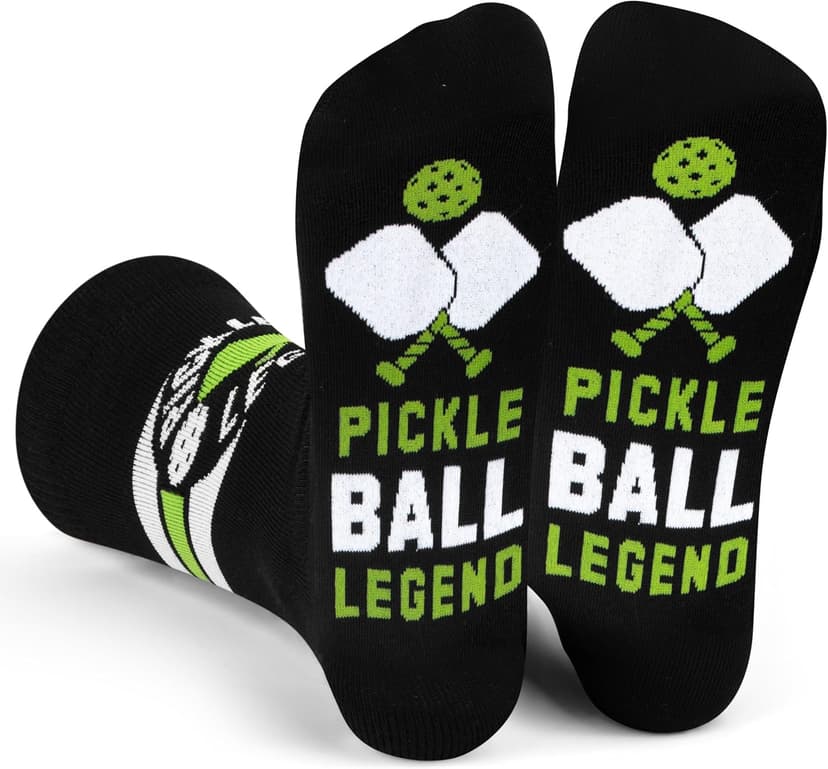 Lavley Funny Pickleball Socks for Adults - Crew Length, One Size Fits Most