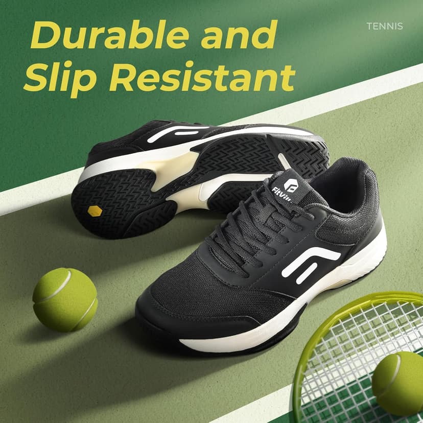 FitVille Wide & Extra Wide Pickleball Shoes Men Tennis Racquetball Squash Shoes for Men All Court with Arch Support-Tennis V3