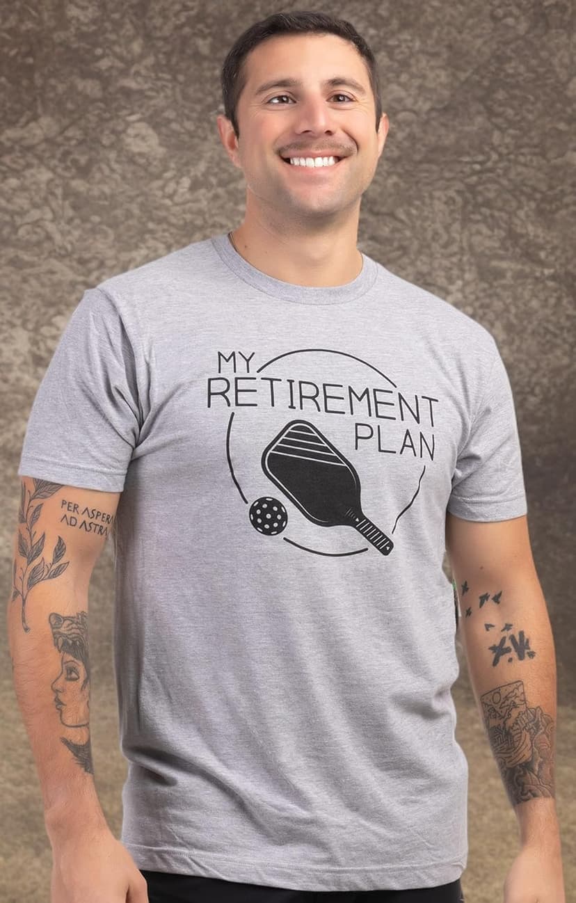 My Retirement Plan: Pickleball | Funny Pickle Ball Player Retiree Paddle Joke T-Shirt for Men Women