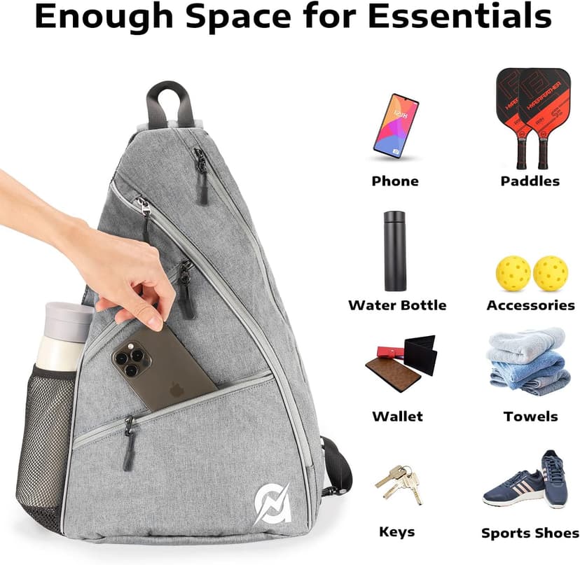 A11N SPORTS Pickleball Bag, Reversible Crossbody Sling Bag/Backpack for Women Men