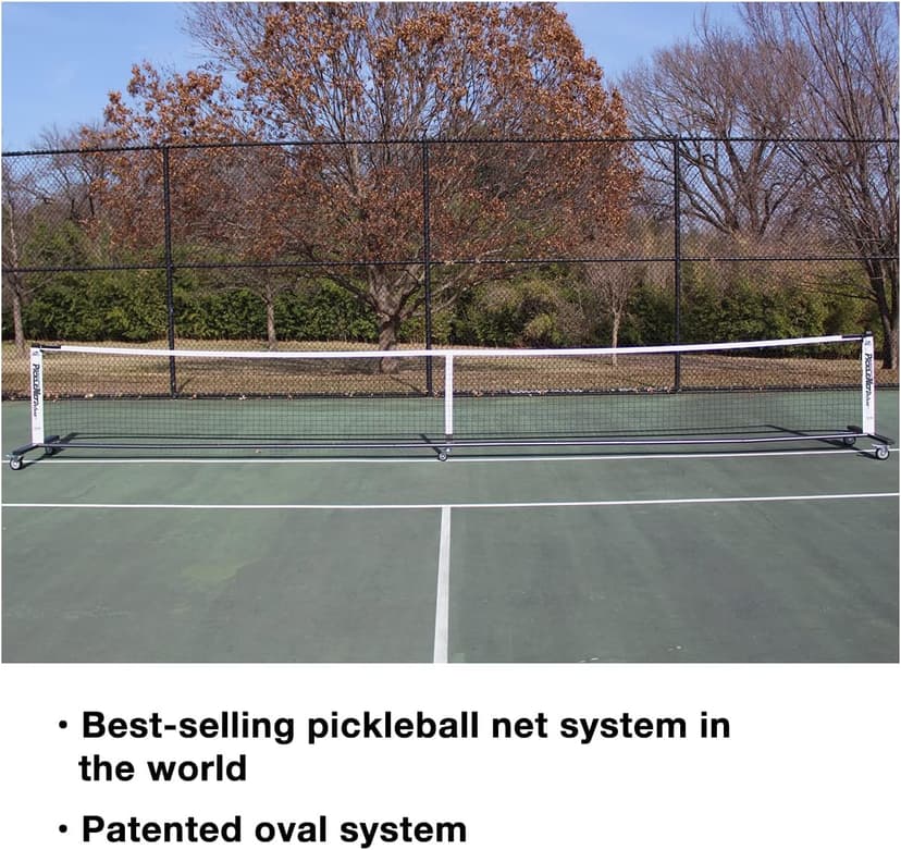 PickleNet Deluxe TAPND 22'x 34" Oval Tubing Locking Wheels Pickleball Net System