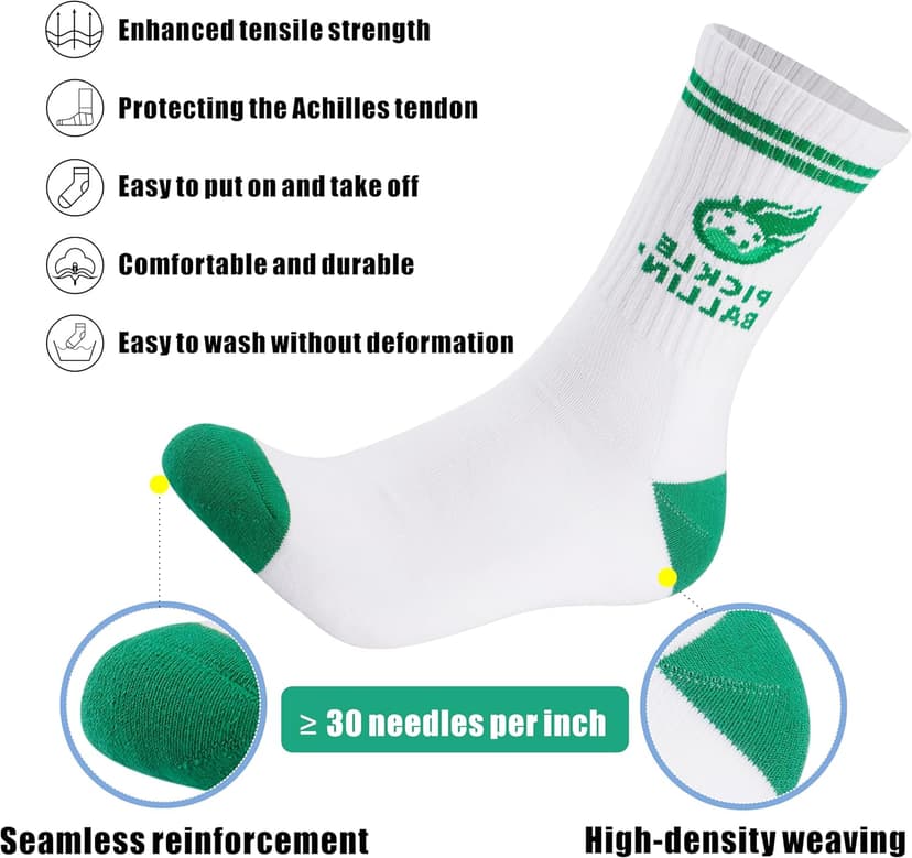 Newluck Pickleball Socks Sport,Running,Calf,Compression,Apparel,Performance Cushione,Breathable,Crew Sock for Men Women(3Pairs)