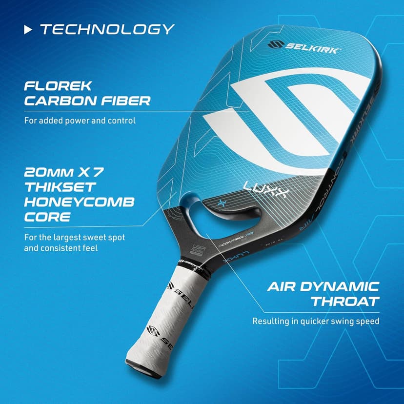 Selkirk Sport LUXX Control Pickleball Paddle | Carbon Fiber Paddle with Polypropylene X7 Core | Designed for Unmatched Control and Added Power
