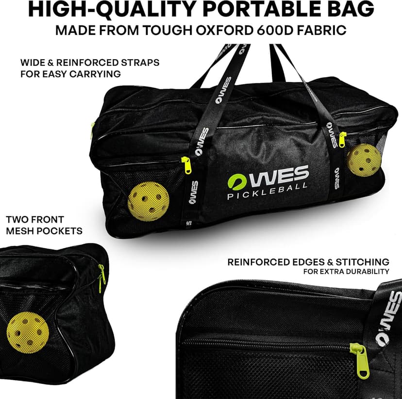 10ft Mini Pickleball Net Set – Half Court Pickleball Net with Ball Holder, Premium Travel Bag & 4 Pickleballs – Easy Setup, Heavy-Duty Frame & Reinforced Fabric Net for Driveway