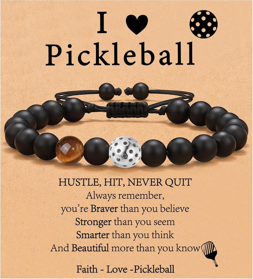 Bracelet Gifts for Pickleball Lovers - Women & Men, Bead Bracelet Accessories Jewelry