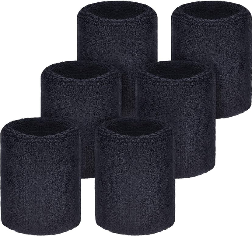 Willbond 6 Pcs Wrist Sweatbands Sports Wristbands for Competitions Absorbent Sweatbands for Basketball Tennis Football Running Working