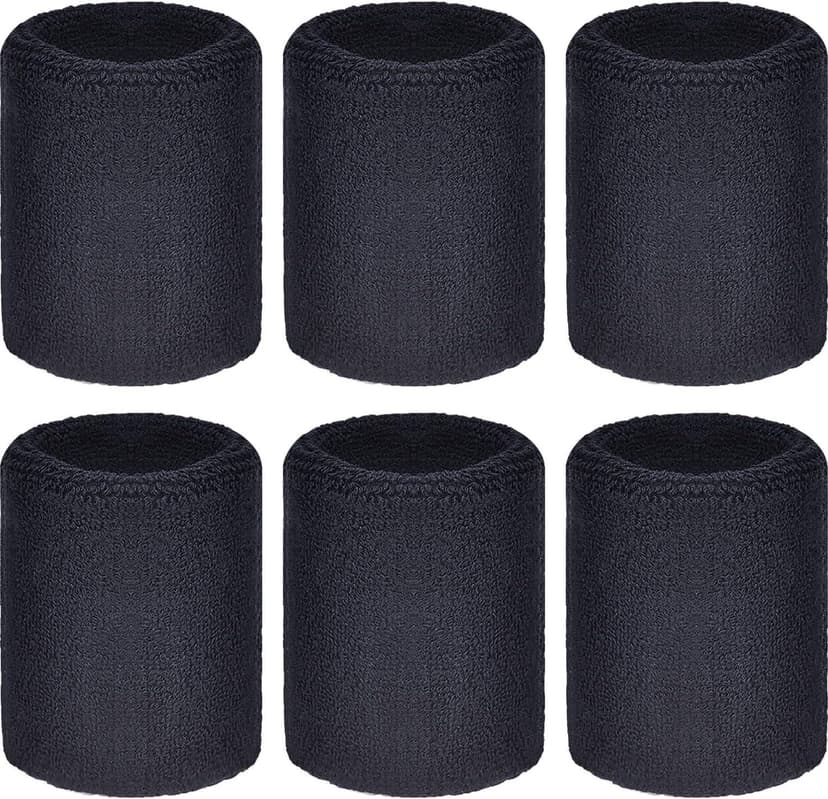Willbond 6 Pcs Wrist Sweatbands Sports Wristbands for Competitions Absorbent Sweatbands for Basketball Tennis Football Running Working