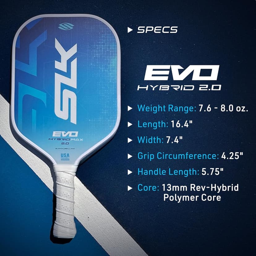 Selkirk Sport SLK Evo Pickleball Paddle | Evo Power | Evo Control | Evo Hybrid | Fiberglass Pickleball Racket | Carbon Fiber Pickleball Paddle with SpinFlex Surface